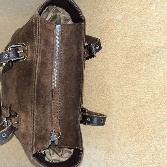 COACH Brown Leather Suede Hampton Tote Bag - Picture 11 of 12